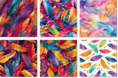 Colorful Feather Digital Paper Bundle Product Image 2