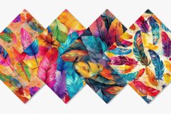 Colorful Feather Digital Paper Bundle Product Image 3