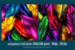 Feathers Patterns, Rainbow Color Feathers Patterns, s2 Product Image 2