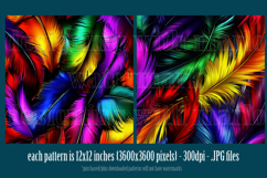 Feathers Patterns, Rainbow Color Feathers Patterns, s2 Product Image 3