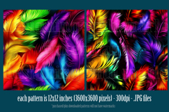 Feathers Patterns, Rainbow Color Feathers Patterns, s3 Product Image 3