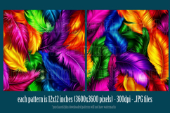 Feathers Patterns, Rainbow Color Feathers Patterns, s4 Product Image 2