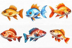 Fish Watercolor Sublimation Clipart Product Image 2
