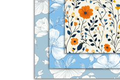 Colorful Floral Digital Paper Product Image 4