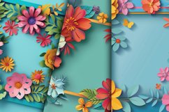Colorful Floral Frames Digital Paper Bundle Product Image 6