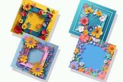 Colorful Floral Frames Digital Paper Bundle Product Image 2