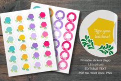 Colorful Floral Hex Small Summer Round Labels 24 per Paper 