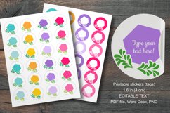 Colorful Floral Hex Small Summer Round Labels 24 per Paper