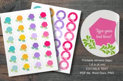 Colorful Floral Hex Small Summer Round Labels 24 per Paper