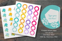 Colorful Floral Hex Small Summer Round Labels 24 per Paper