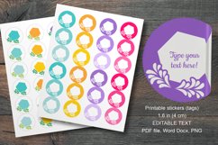 Colorful Floral Hex Small Summer Round Labels 24 per Paper