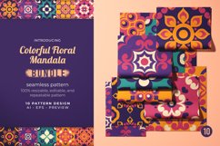 Colorful Floral Mandala - Seamless Pattern Product Image 1
