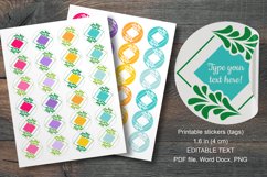 Colorful Floral Square Small Summer Round Labels 24 per Page