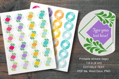Colorful Floral Square Small Summer Round Labels 24 per Page