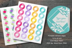 Colorful Floral Square Small Summer Round Labels 24 per Page