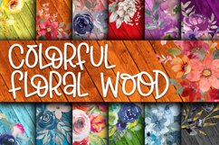Colorful Floral Wood Digital Papers Product Image 1