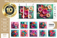 3D 20oz Colorful Flower Tumblers Sublimation, Flower Tumbler Product Image 1