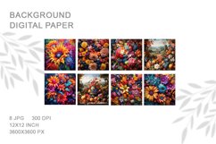 Colorful Flower Background Digital Paper Wallpaper Backdrop Product Image 2