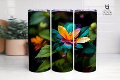 Colorful Flower With a Green Leaf 3D Tumbler Design Product Image 3