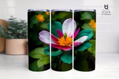 Colorful Flower With a Green Leaf 3D Tumbler Design Product Image 5