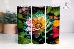 Colorful Flower With a Green Leaf 3D Tumbler Design Product Image 7
