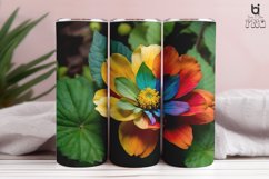 Colorful Flower With a Green Leaf 3D Tumbler Design Product Image 8