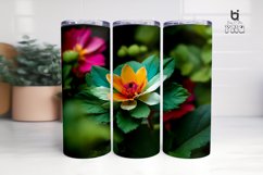 Colorful Flower With a Green Leaf 3D Tumbler Design Product Image 9