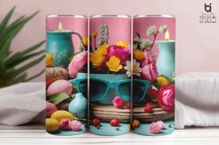 Colorful Flowers Sublimation 3D Tumbler Wrap Product Image 2