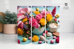 Colorful Flowers Sublimation 3D Tumbler Wrap Product Image 3