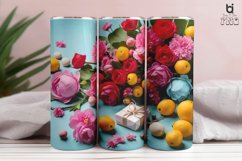 Colorful Flowers Sublimation 3D Tumbler Wrap Product Image 4