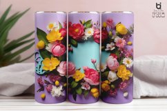 Colorful Flowers Sublimation 3D Tumbler Wrap Product Image 6