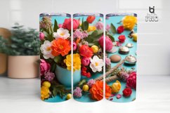 Colorful Flowers Sublimation 3D Tumbler Wrap Product Image 7