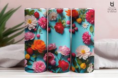 Colorful Flowers Sublimation 3D Tumbler Wrap Product Image 8