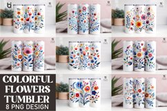 Colorful flowers Sublimation Tumbler Design Product Image 1
