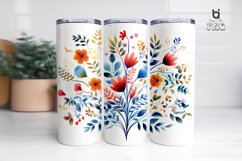 Colorful flowers Sublimation Tumbler Design Product Image 2