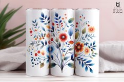 Colorful flowers Sublimation Tumbler Design Product Image 3
