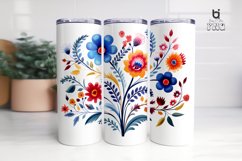 Colorful flowers Sublimation Tumbler Design Product Image 4