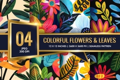 Vibrant Floral Scene Colorful Flowers and Lush Leaves DP Product Image 1