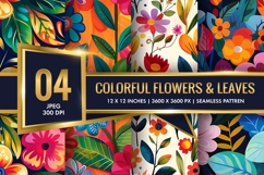 Vibrant Floral Scene Colorful Flowers and Lush Leaves DP Product Image 1