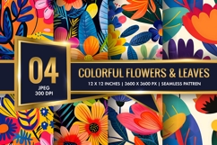 Vibrant Floral Scene Colorful Flowers and Lush Leaves DP Product Image 1