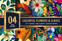 Vibrant Floral Scene Colorful Flowers and Lush Leaves DP Product Image 1