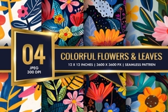 Vibrant Floral Scene Colorful Flowers and Lush Leaves DP Product Image 1