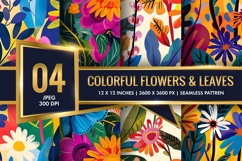 Vibrant Floral Scene Colorful Flowers and Lush Leaves DP Product Image 1