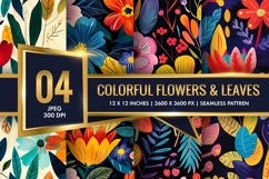 Vibrant Floral Scene Colorful Flowers and Lush Leaves DP Product Image 1