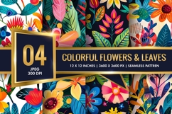 Vibrant Floral Scene Colorful Flowers and Lush Leaves DP Product Image 1