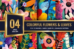 Vibrant Floral Scene Colorful Flowers and Lush Leaves DP Product Image 1