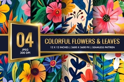 Vibrant Floral Scene Colorful Flowers and Lush Leaves DP Product Image 1