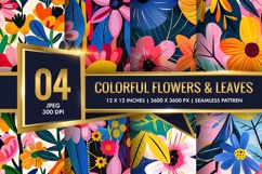 Vibrant Floral Scene Colorful Flowers and Lush Leaves DP Product Image 1