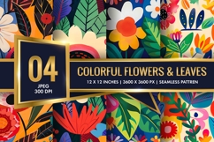 Vibrant Floral Scene Colorful Flowers and Lush Leaves DP Product Image 1