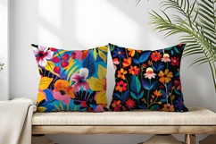 Vibrant Floral Scene Colorful Flowers and Lush Leaves DP Product Image 2
